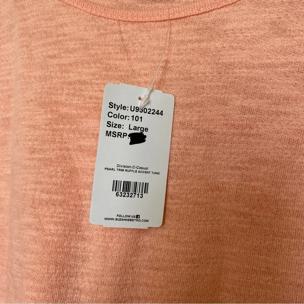 Suzanne‎ Betro Weekend NWT 3/4 sleeve coral spring blouse shirt top large